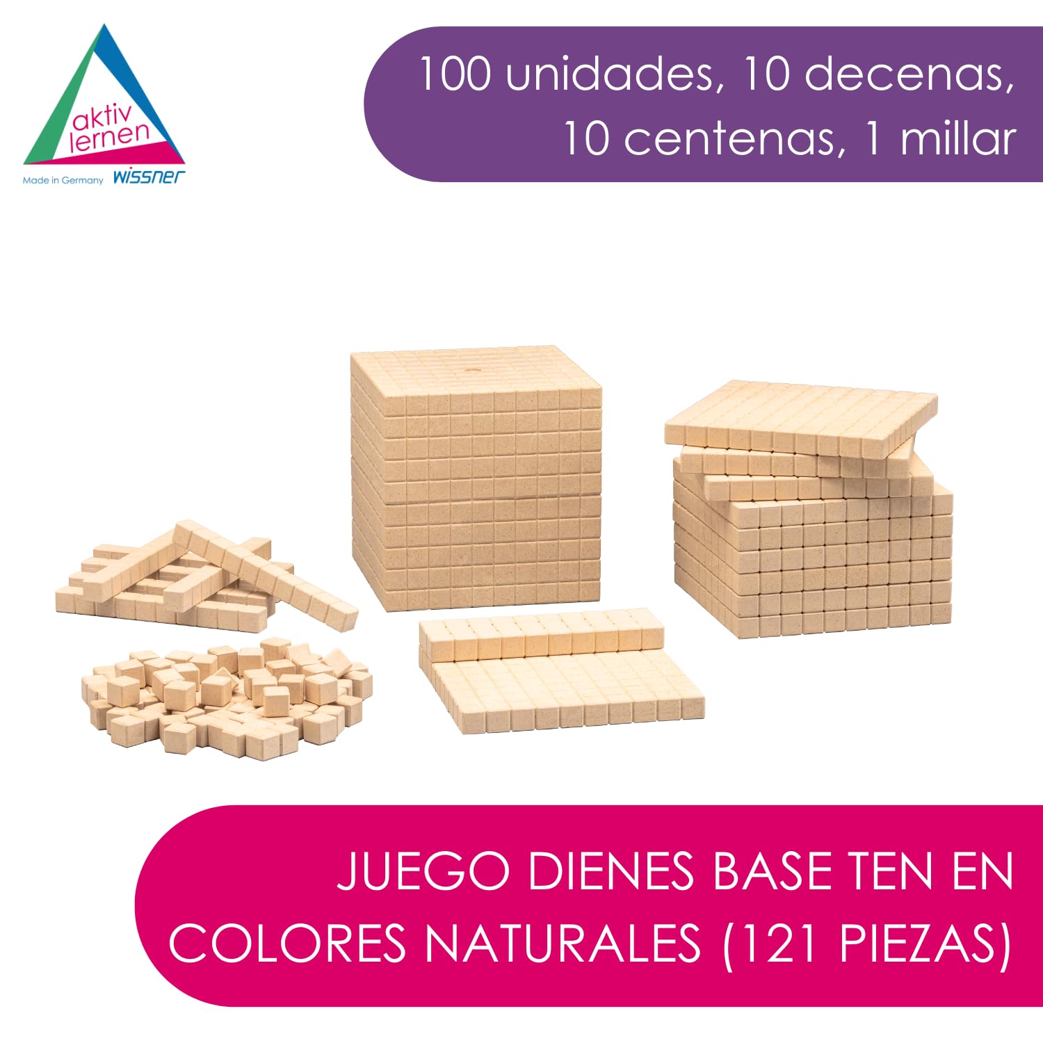 WISSNER R39579.000 decimales dados matemáticas cuadras cubos Rake de 21 Calidad de las Escuelas, 28 x 11 x 11 cm