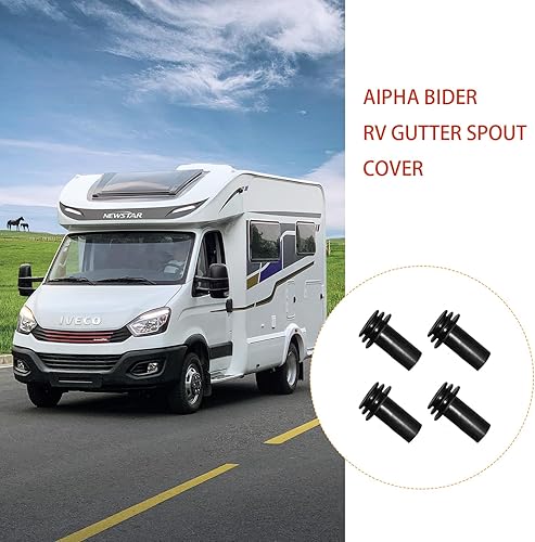 Miniatura 8 de Paquete de 4 fundas protectoras de canalón de caravana, cubierta de extensión de canalón de lluvia, evita que los extremos de la boquilla de canalón