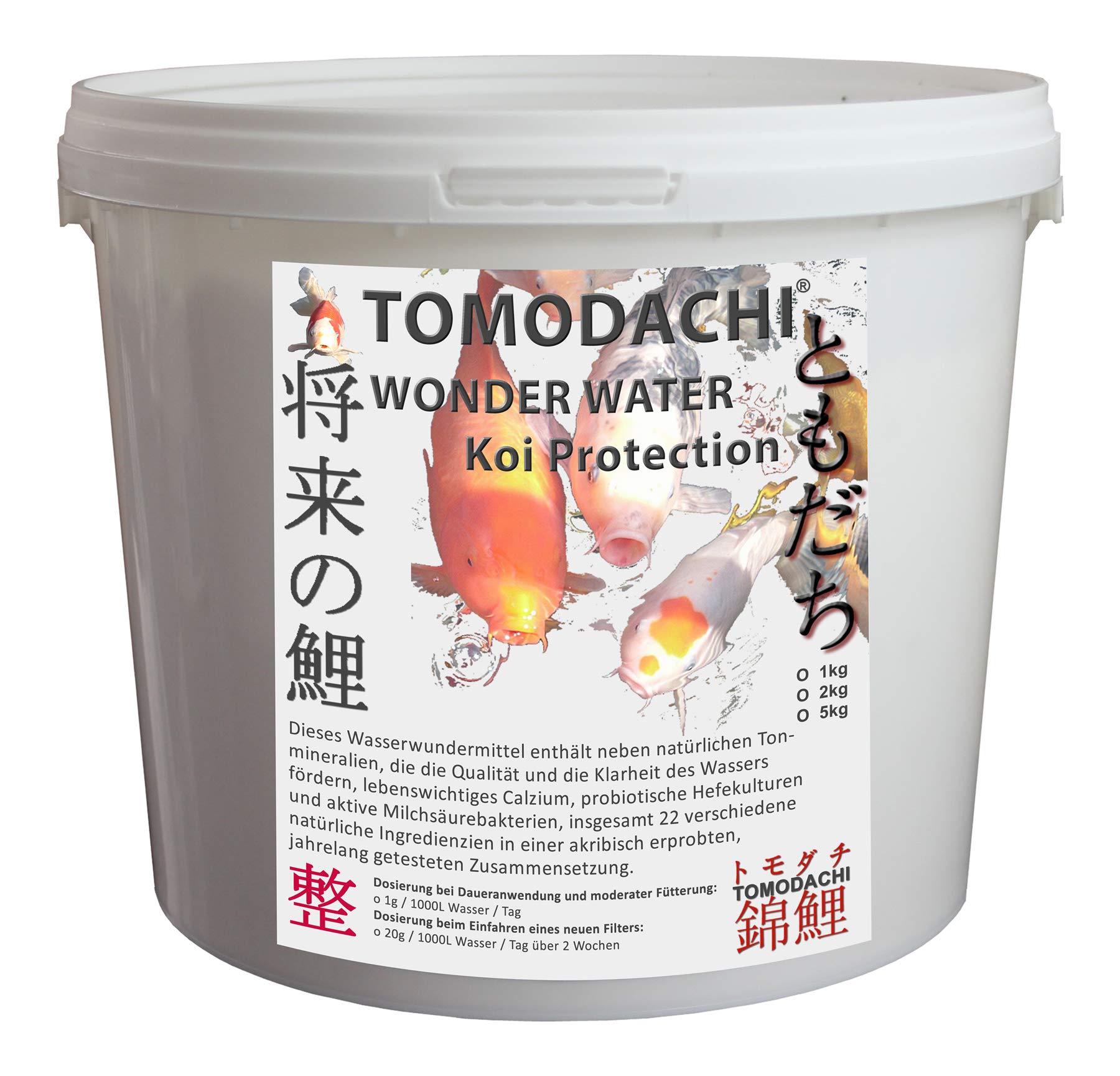 Kristallklarer algenfreier Koiteich auf kolloidaler Ebene mit Tomodachi Wonder Water Mineralspender Wasserklärer teichklar 2kg