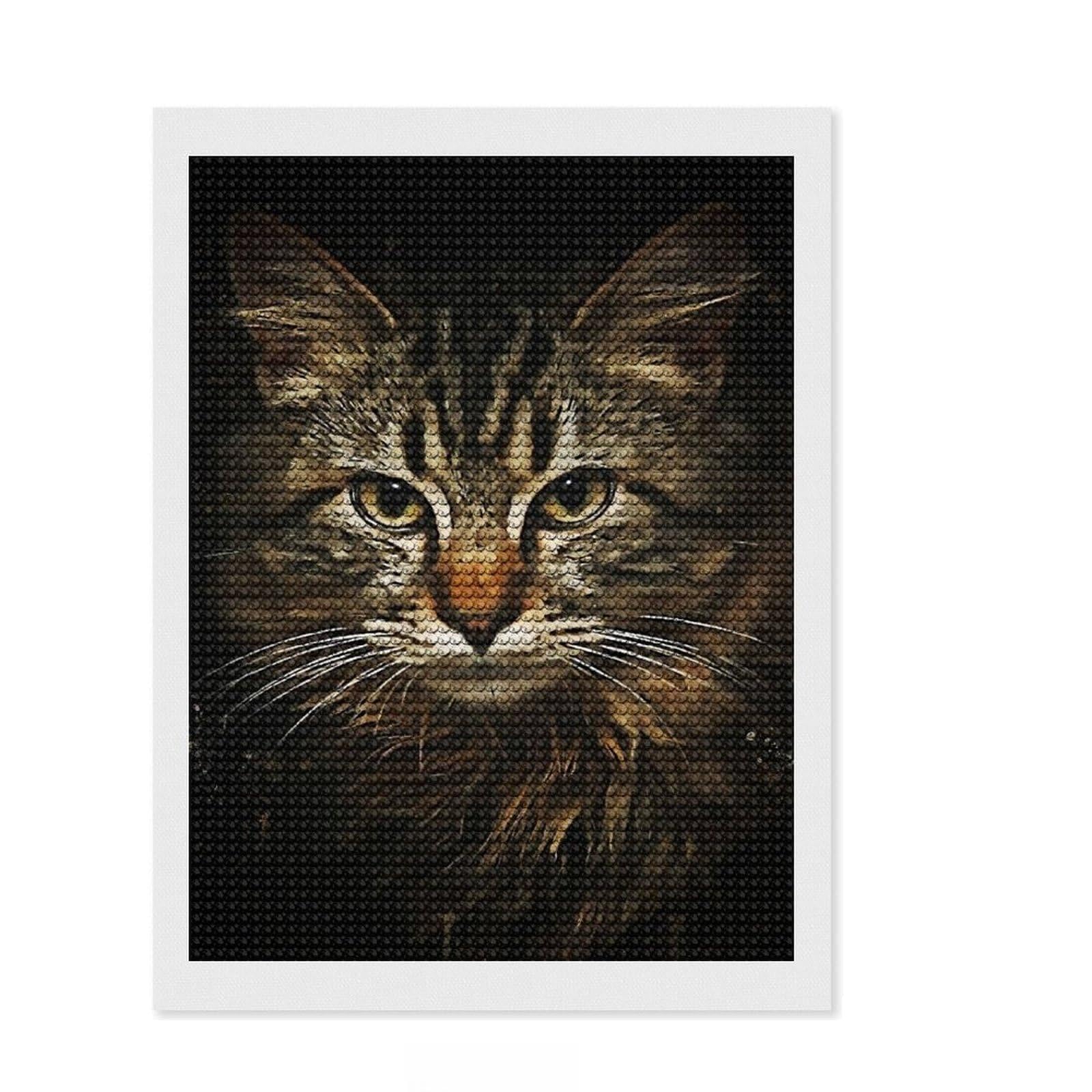 Junmoney Black Cute Round Drill Diamond Painting 12"x16", for Beginners, Simple to Start, Modern Decor, Birthday Gift, Easy to Enjoy