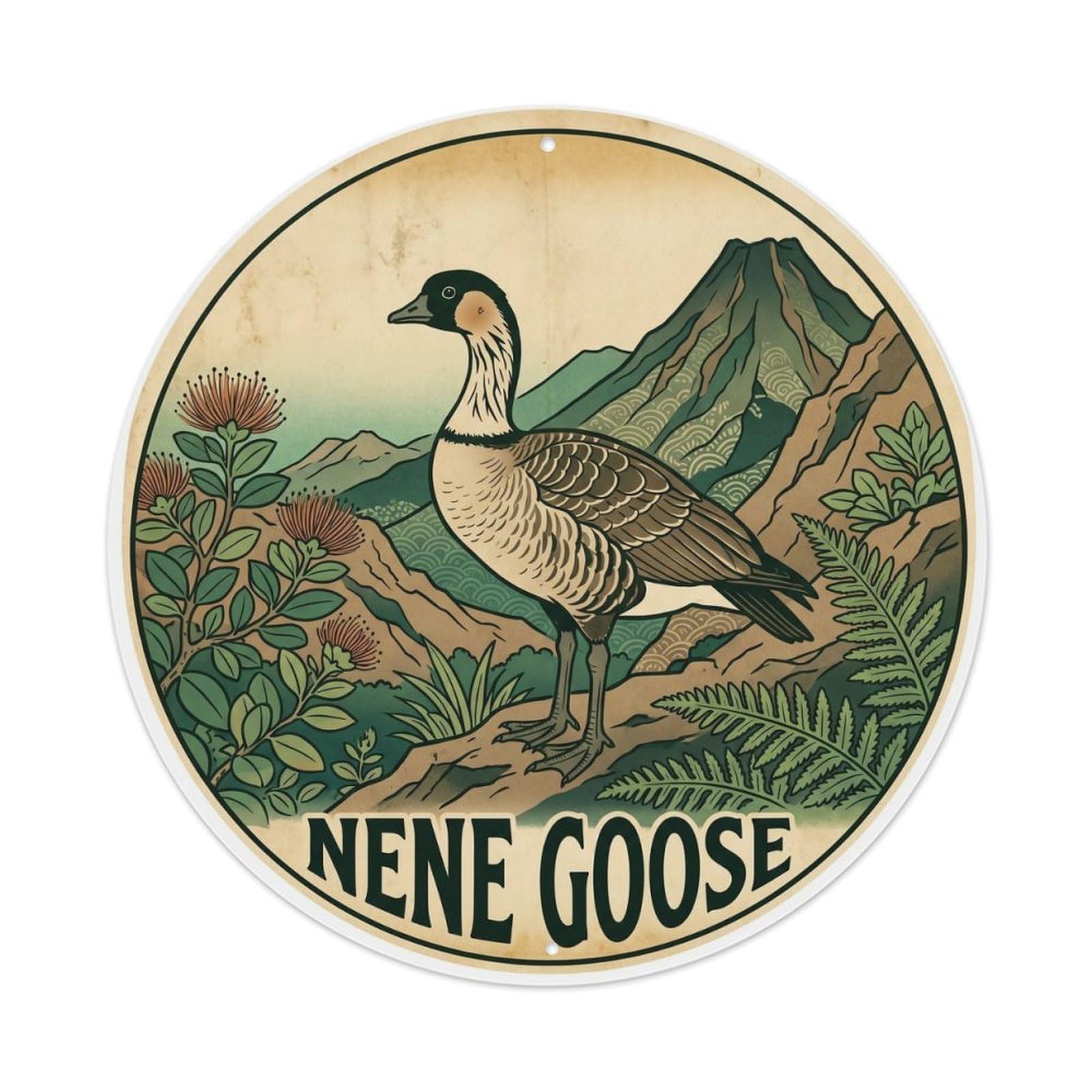 Hawaiian Goose Hawaii Wildlife Island Marine Metal Tin Sign