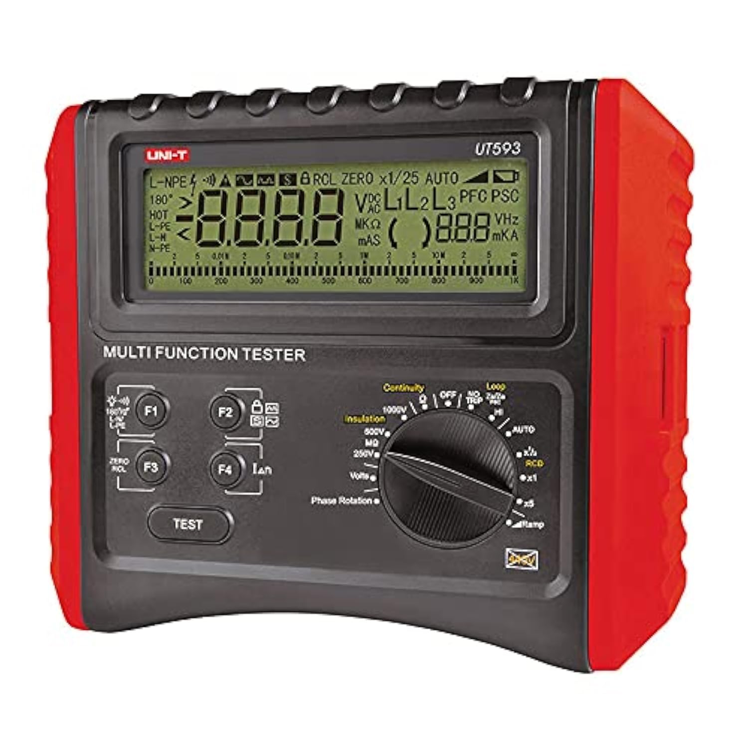 UNI-T Uni-trend UT593 UT595 Multifunction Installation Testers test RCD, loop/line impedance, earth resistance continuity, insulation resistance and AC/DC voltage(UT593)