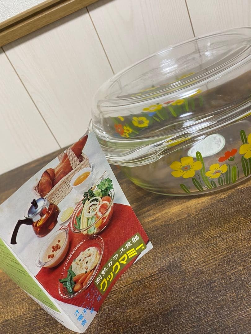 Amazon.co.jp: クックマミー 耐熱ガラス キャセロール 蓋付き 花柄