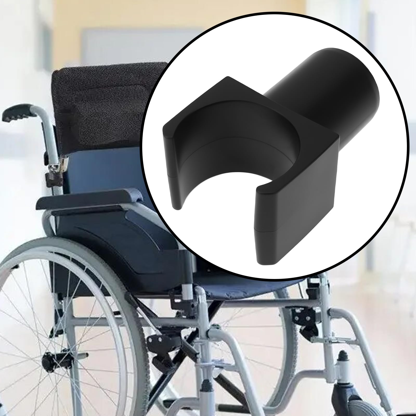 Create idea 8Pcs U Type Slider Seat Rail Guide 4.2x2.2x2cm for Wheelchair Black - Image 2