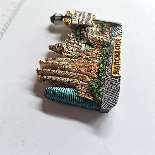 Miniatura 4 de 3D Barcelona España emblemático imán de nevera regalo de recuerdo, resina hecha a mano Barcelona imán nevera hogar y cocina decoración colección