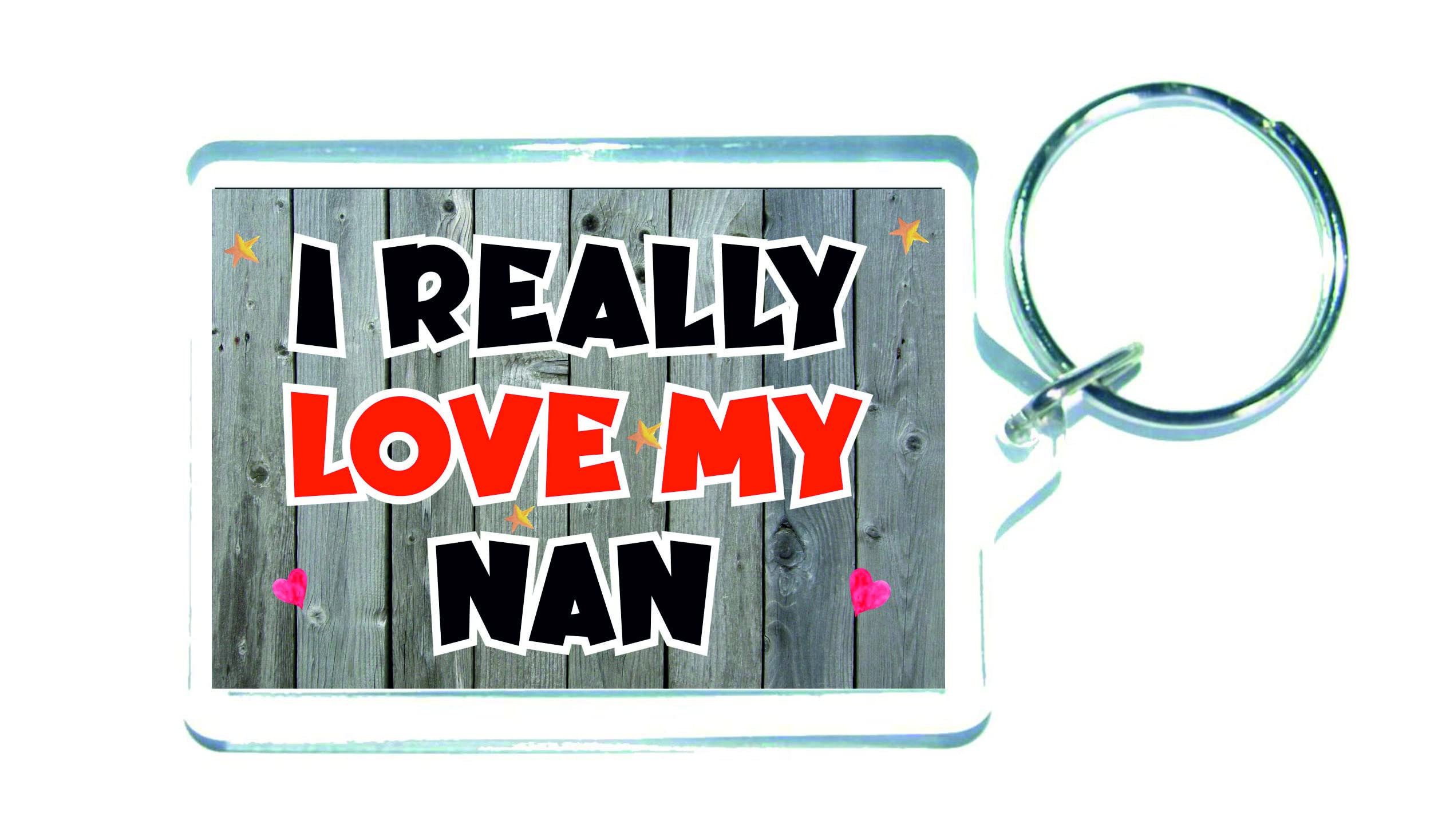 Decalarama Clear Nan Keyring - I Really Love My Nan - Fun Novelty Family Present