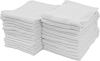 S&T INC. 24-Pack 100% Cotton Terry Cleaning Towels, 14x17 Inch White - Multipurpose Rags for Home, Car, Garage