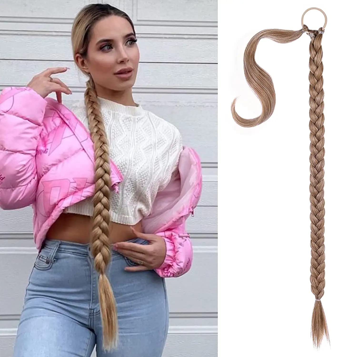 Ponytail Braid Extensions Zopf Haare Extension Braid Blond Kunsthaar