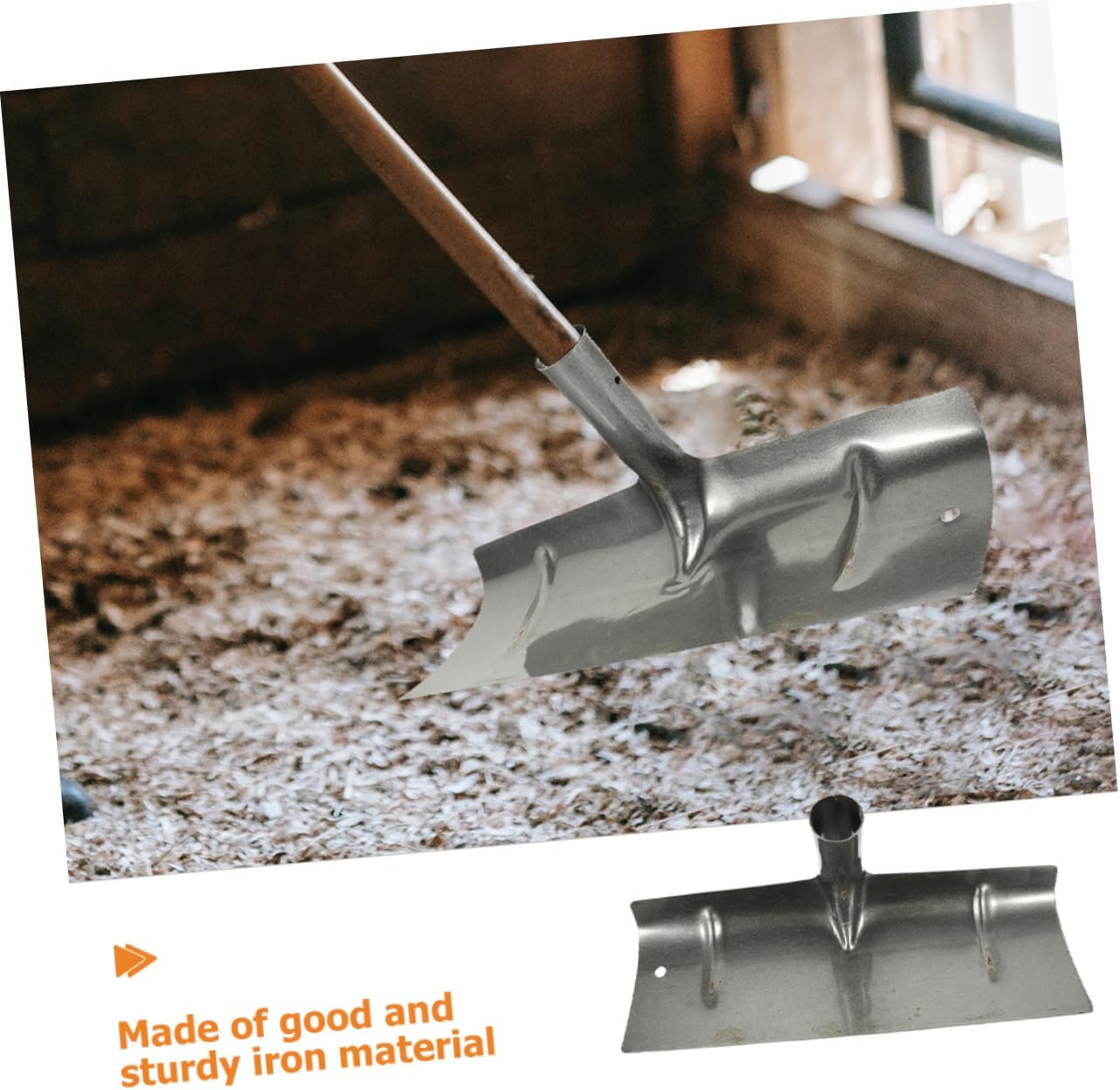 VANZACK 2pcs Metal Manure Shovel for Pig Farms Durable Iron Cleaning Tool for Easy Poultry Waste Removal Multi-Functional Manure Rake Head