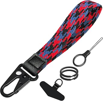 Stretchy Wristlet Keychain, Wrist Lanyard Strap Key Chain Holder to Hold Keys Wallet Phone ID Badge for Men Women
