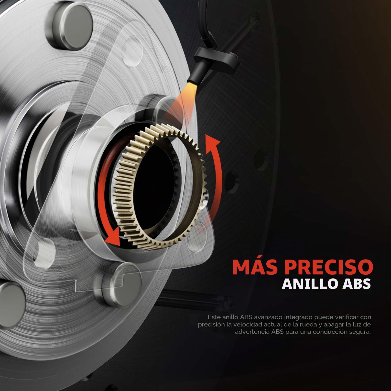 Frankberg 2 rodamientos de rueda traseros juego de rodamientos con sensor | 1769848, trasero Con sensor de carcasa Sensor de Velocidad de las Ruedas Sensor ABS Rueda con brida ⌀136