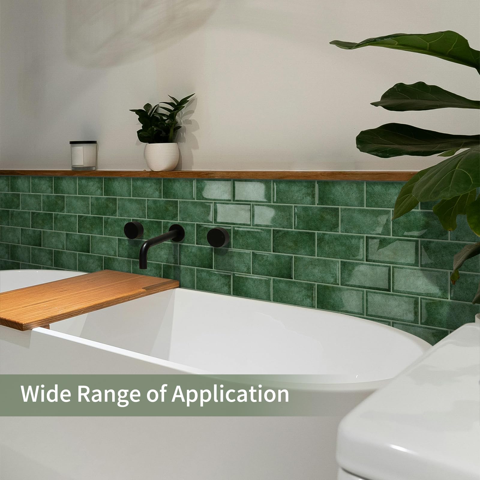 10-Piezas 3D Metro Adhesivo Grueso Azulejos Adhesivos Cocina | Autoadhesivos Vinilo Baldosas Azulejos Adhesivos, Baldosa Cuarto de baño Pared (Verde Claro,32 x 26.9CM)