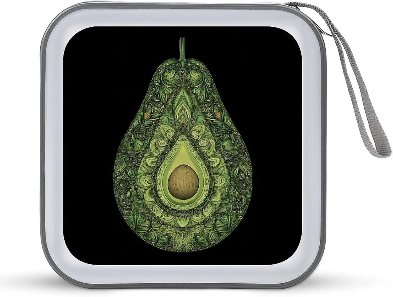 Avocado Mandalas Pattern Protective CD Case Storage Rack 40 Capacity DVD Holder Organizer Car Travel
