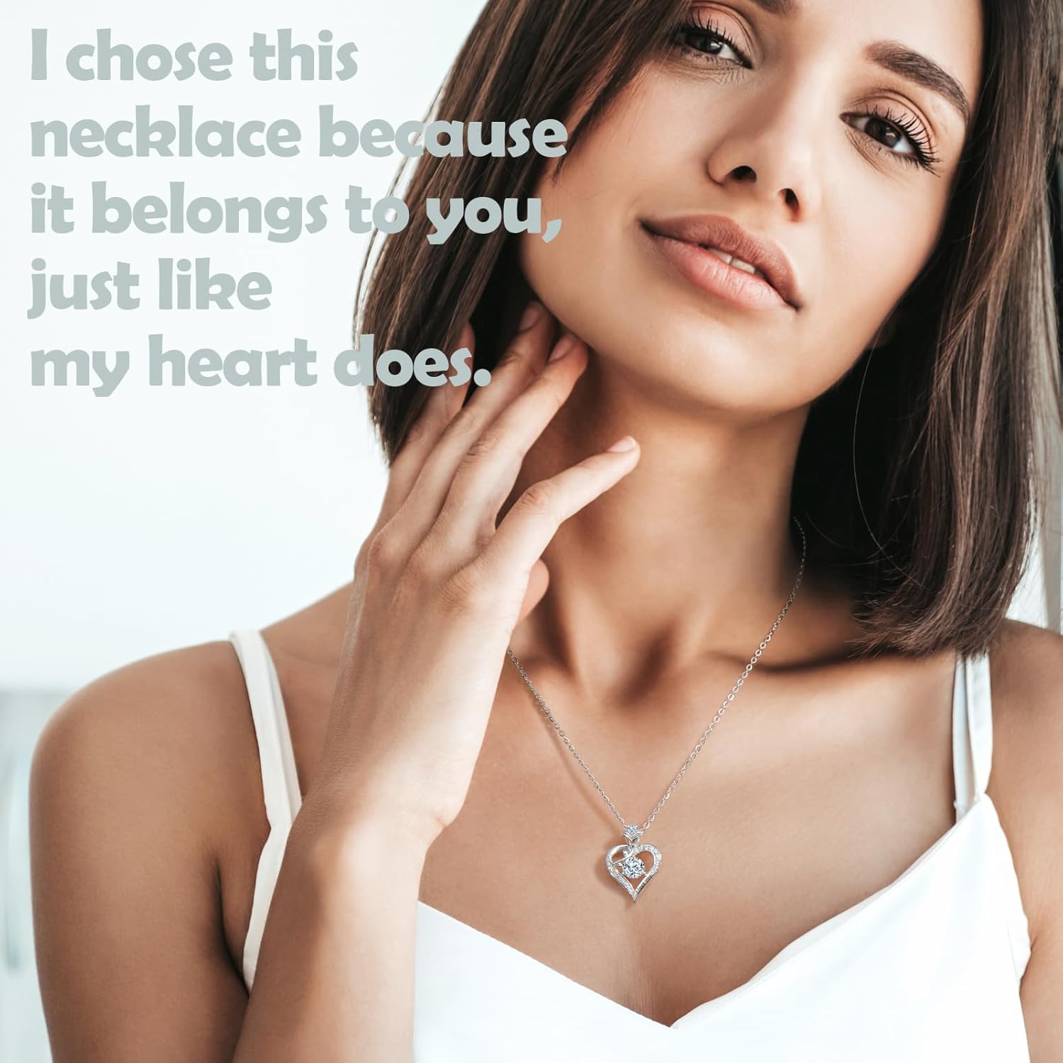 Rose Heart Pendant Necklace Gifts for Wife, Engraved 'I love you' Gift for Wife Gir... - Image 6