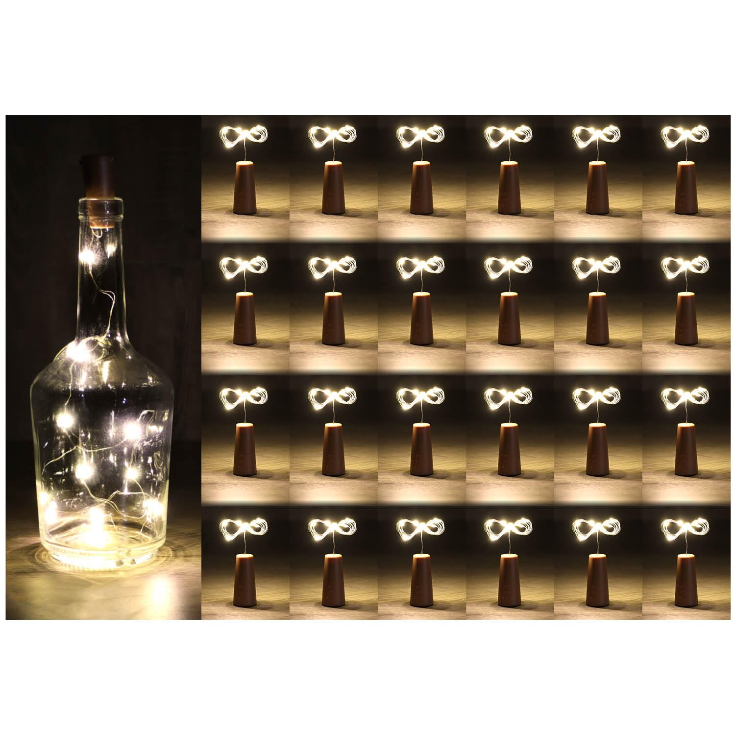 Led Luci Stringa Bottiglia A Forma Di Sughero Decorazione Di Nozze All'aperto 2m Led Notte Luce Stellata 30 Pz 12 Pz 10 Pz Filo Di Rame Tappo P5895429