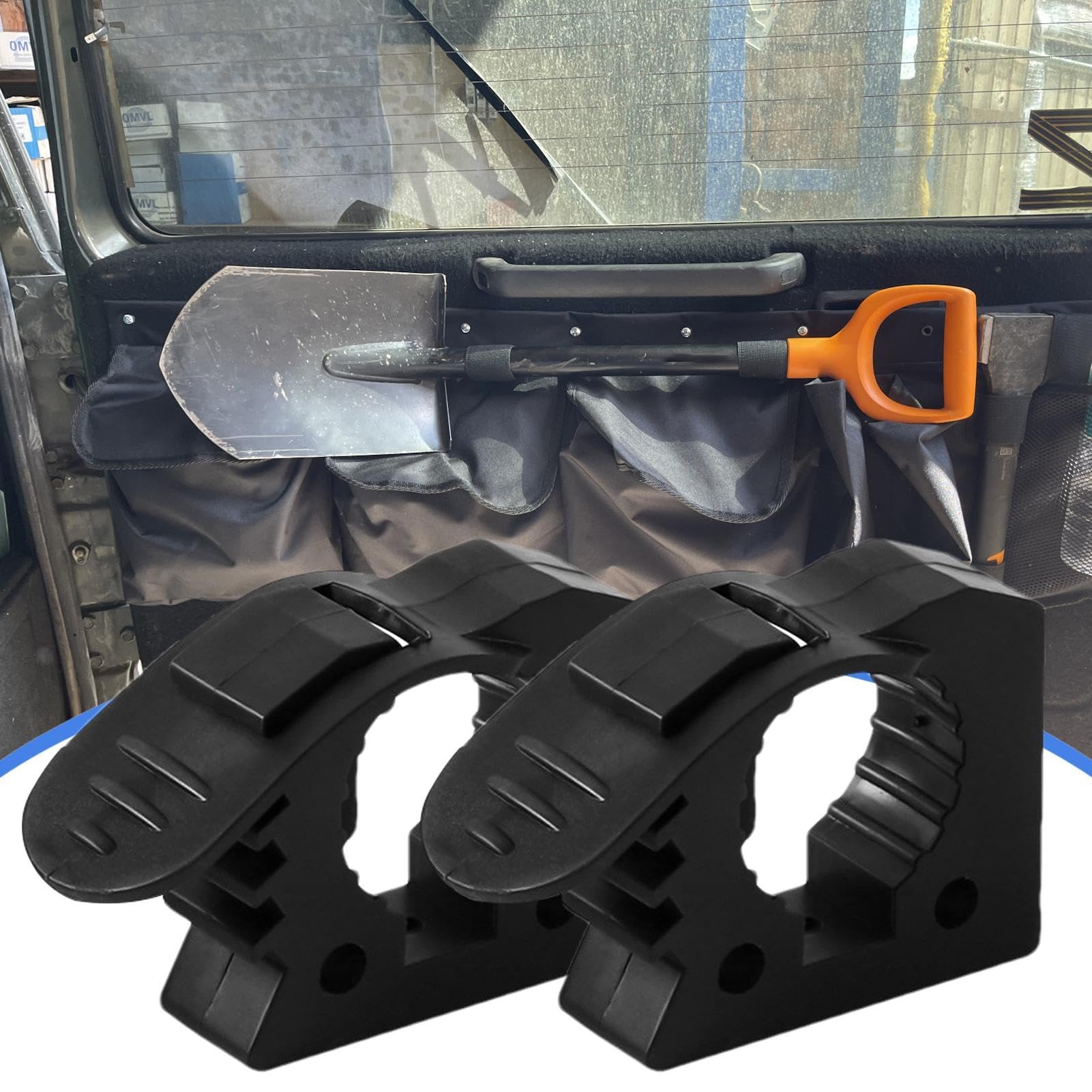 4x Schaufelhalterung Mit Schnellverschluss - Gummiklemme Für Werkzeuge 3-4cm