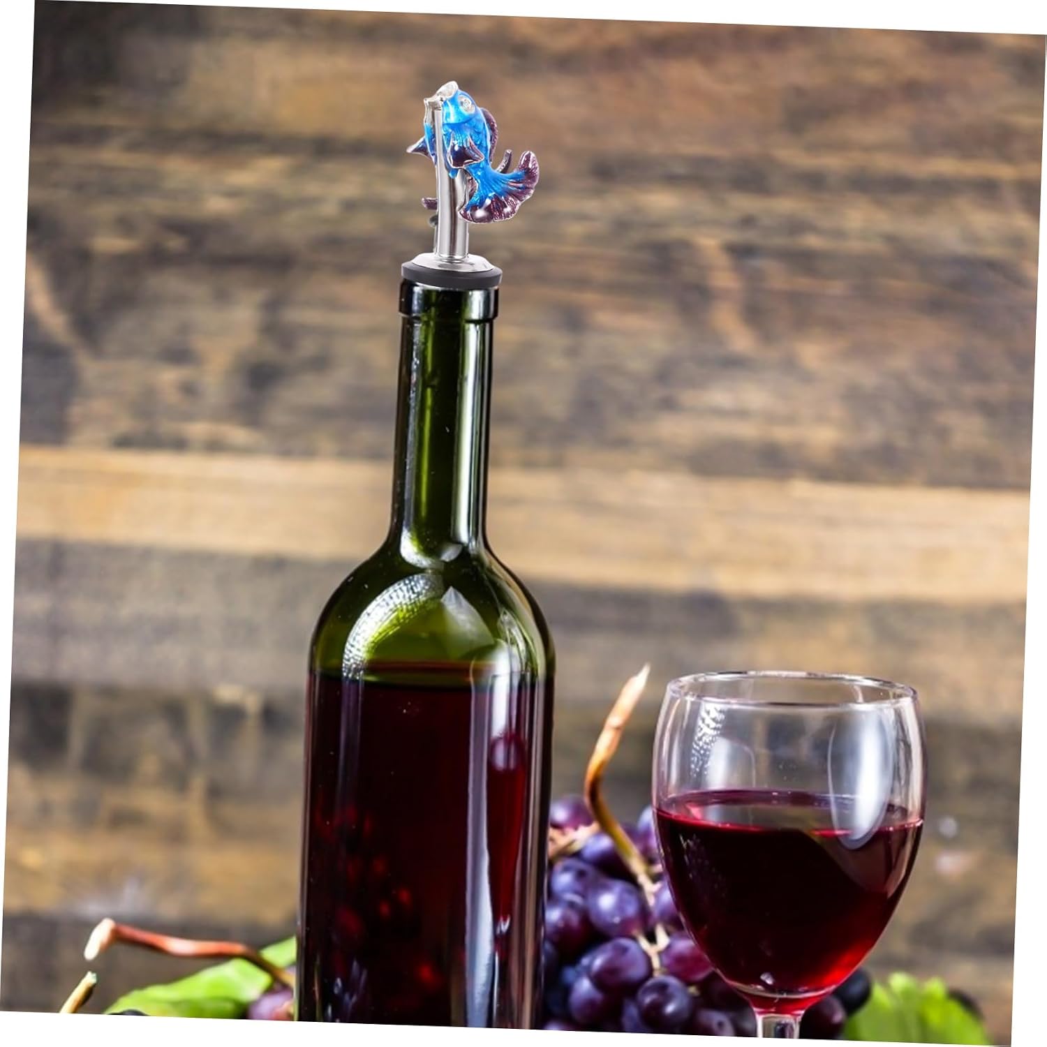 Zerodeko Animal Shaped Wine Bottle Pourer Spout Cartoon Fish Design for Easy Pouring for Parties and Weddings Fits Bottle