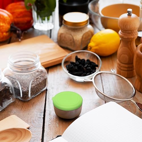 Miniatura 8 de Tapas universales de silicona para almacenamiento de alimentos, paquete de 4 fundas de silicona reutilizables para tazas de vidrio, tazones y tarros