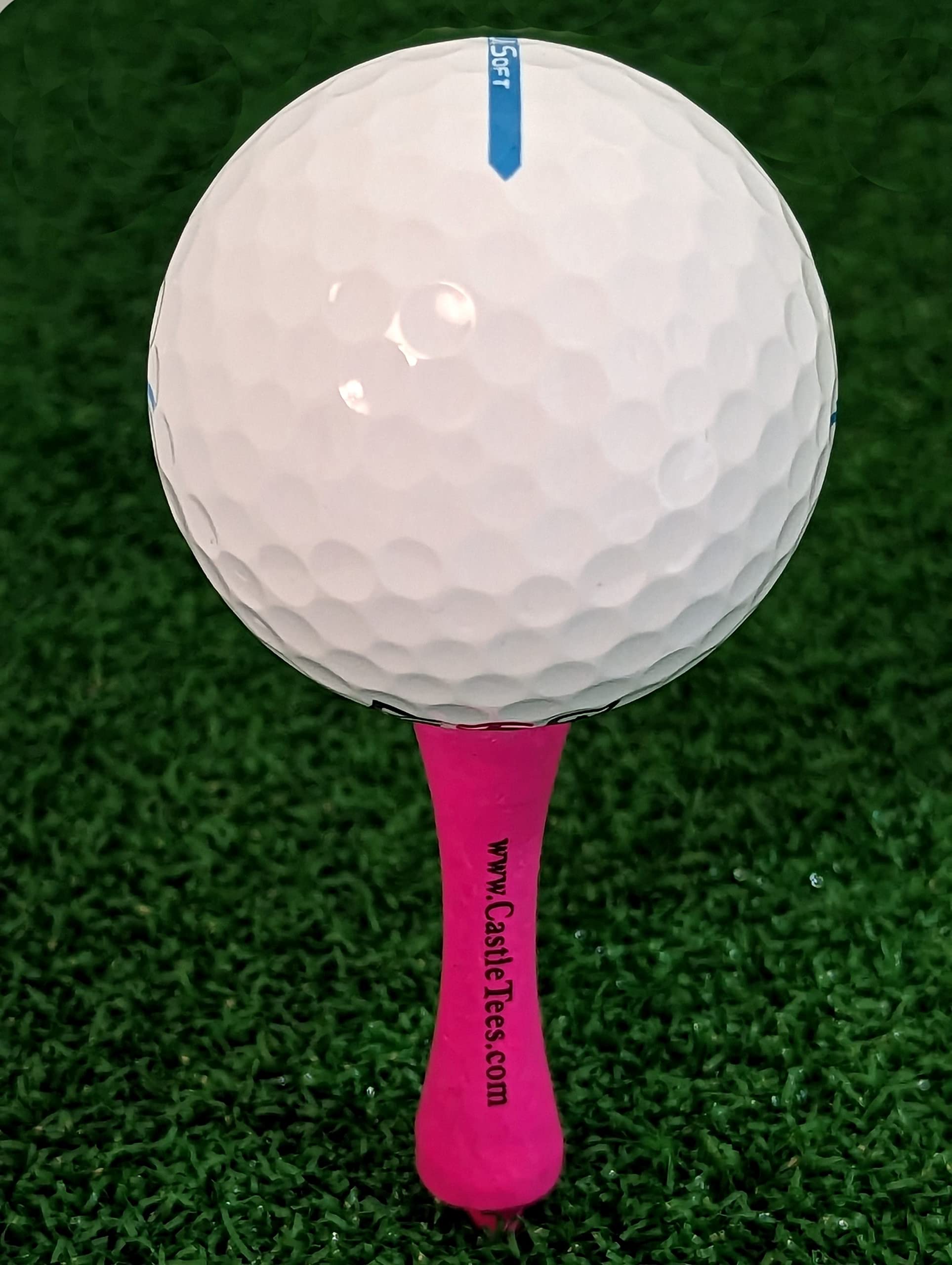 Castle Tees Official Pink 2 Pack, 100 pcs x 60mm 2 1⁄3 inch Premium Bamboo Golf Tees Free Pitch Repair Tool - Image 4