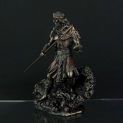 Miniatura 2 de Poseidón griego dios del mar estatua escultura estatua figura náutica