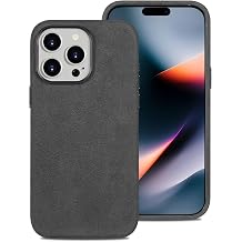 Belemay Handcrafted Alcantara Case for iPhone 15 Pro 6.1", Compatible with Magsafe, Modern Luxury Italian Synthetic Suede Material, Soft Comfortable Grip, Durable Full-Wrap Cover, Space Gray