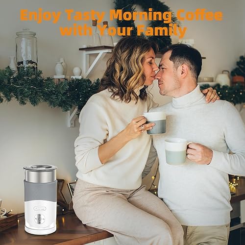 Miniatura 7 de Espumador de leche, vaporizador de leche 4 en 1, espumador de leche instantáneo de 12 onzas, calentador de leche para café, máquina de espuma fría,