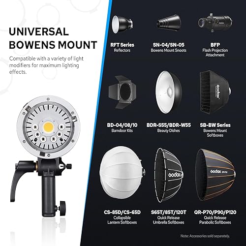 Vista 18 de GODOX AD400 Pro AD400Pro - Luz estroboscópica para exteriores, 400 W TTL portátil Flash Monolight, 390 estallidos de potencia completa, 0.01-1s
