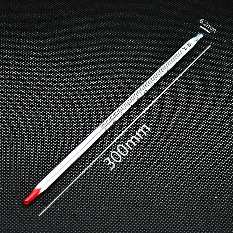 Laboratory Thermometer Red Chemical Experiment Scale Thermometer Lab Glass Rod Length 30cm Accuracy 1 (C) 10/PK(0-50 (C))