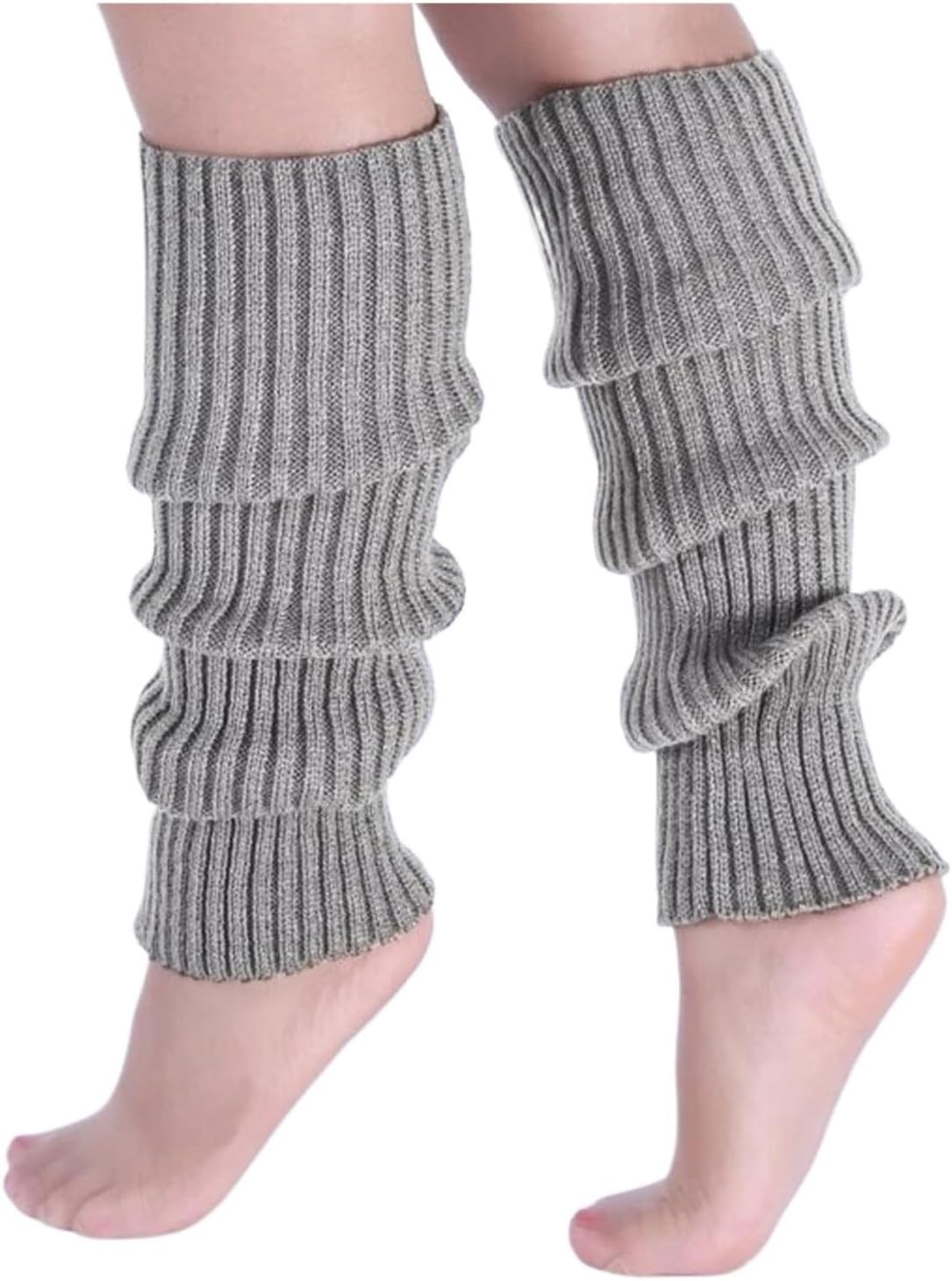 3 Pcs Women's Autumn Long Knitted Foot Cover Leg Breathable Warmers Winter Protector Stocking Legging Ladies Striped Warmersocks(Color 15)