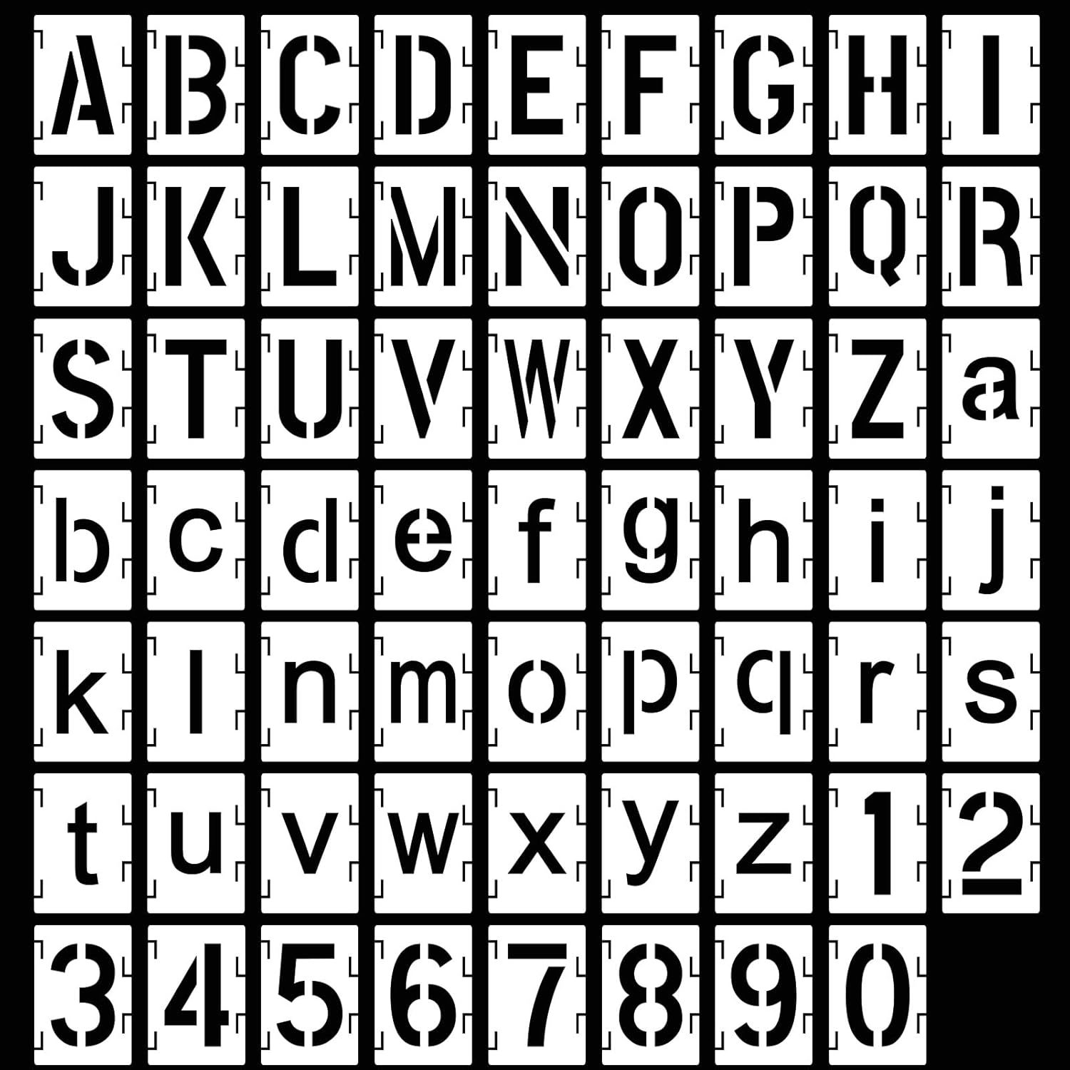 Augshy 54 Pcs Inch Alphabet and Number Stencils, Reusable