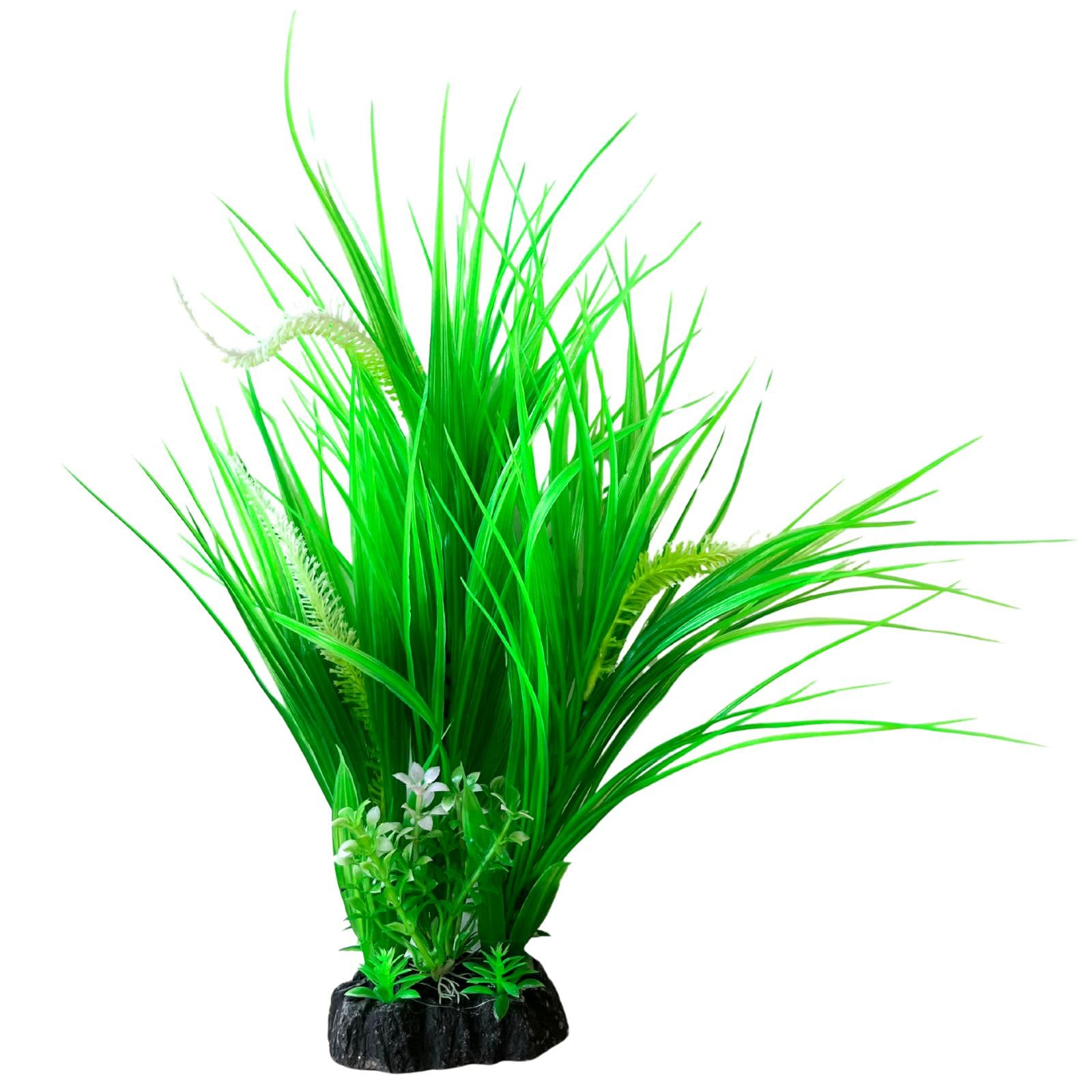 Saim 15inch Aquarium Plastic Plants Decorations,Green Landscaping Artificial Plant Used for Household and Office Aquarium Simulation Hydroponic Plants