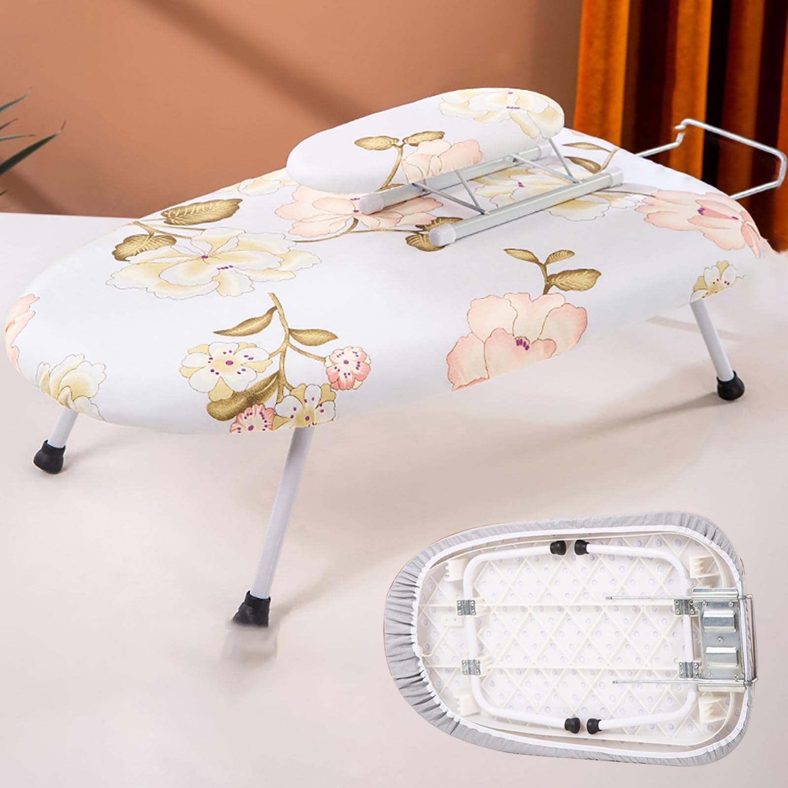 XNSHUNHOYN Tabletop Ironing Broad, Mini Folding Ironing Broad, Ironing Board,Portable Small Ironing Broad for Laundry Room, Apartment, Dorms,A