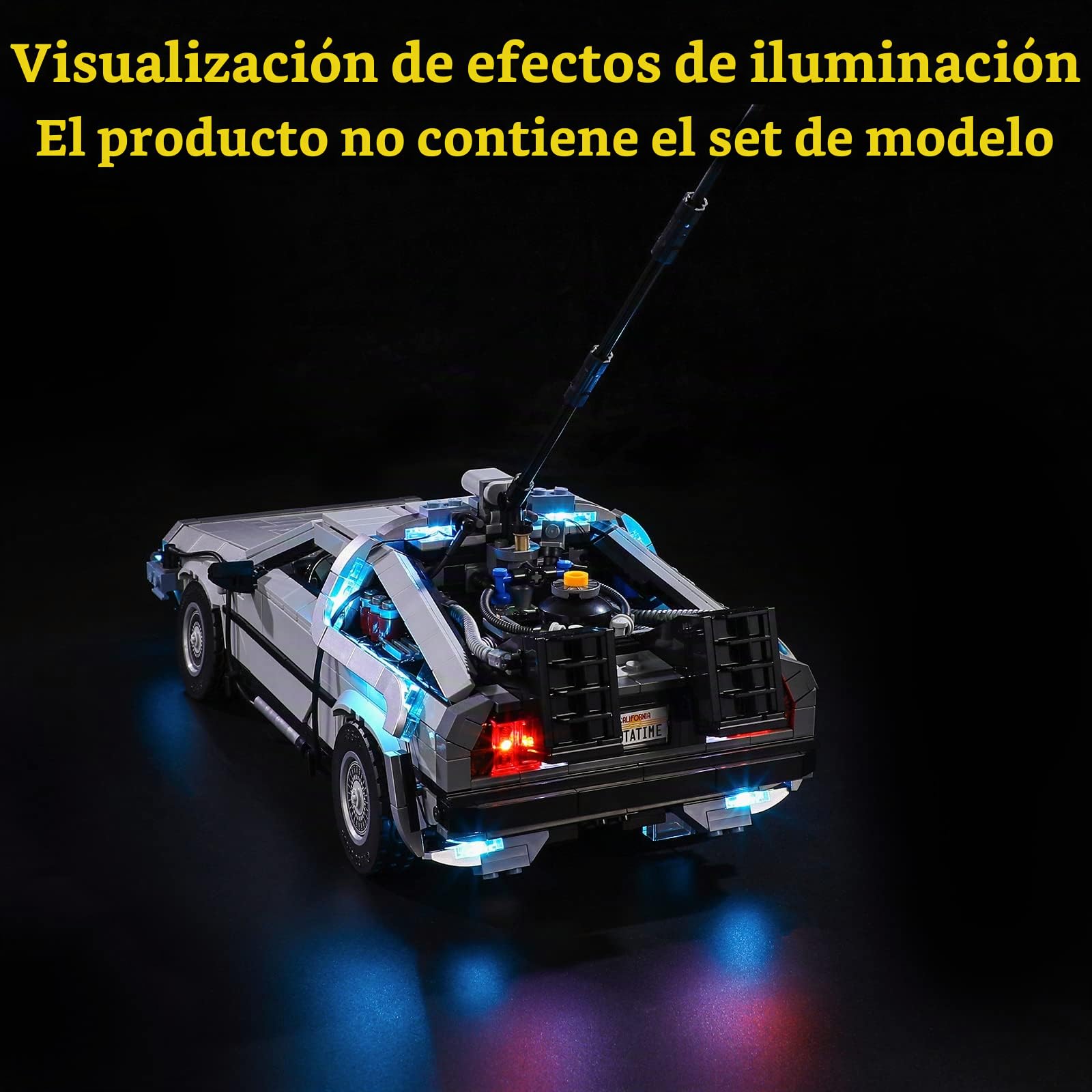 GEAMENT Kit de Luces LED Compatible con Lego Back to The Future Time Machine - Conjunto de luz por Creator 10300 (Juego Modelo no Incluido)