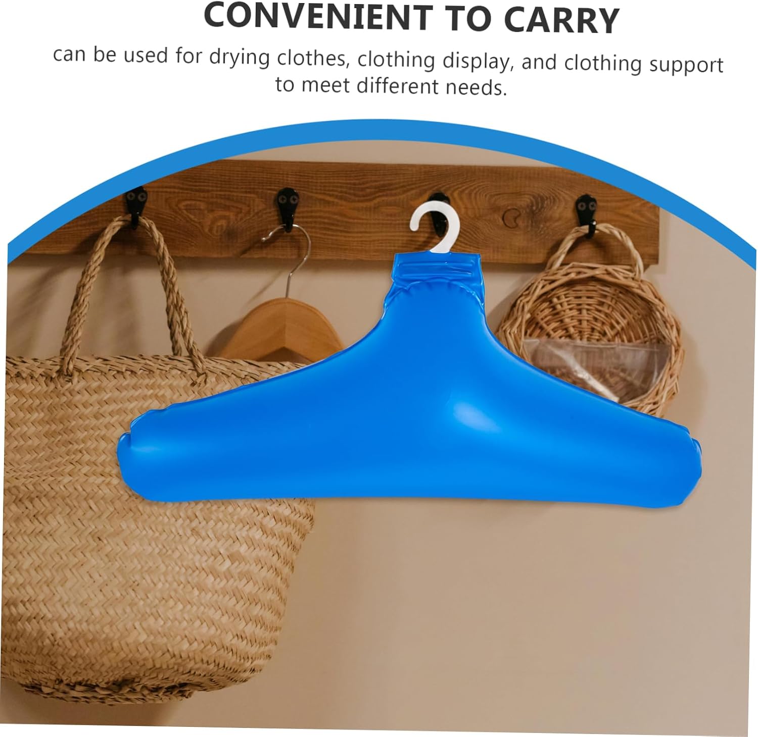 3pcs Inflatable PVC Suit Hangers for Clothes and Belts, Blue