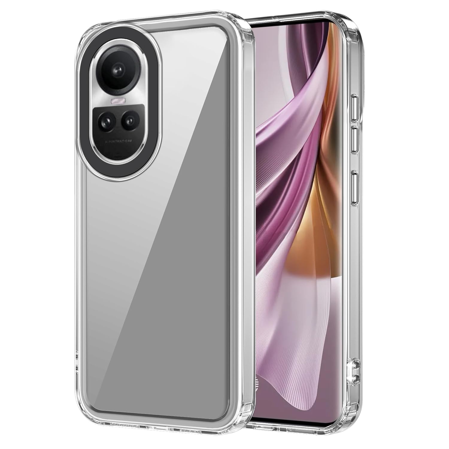 Zapcase Back Case Cover for Oppo Reno 10 5G | Compatible for Oppo Reno 10 5G Back Cover | Case Cover with Camera Protection | (TPU + PC | Transparent)