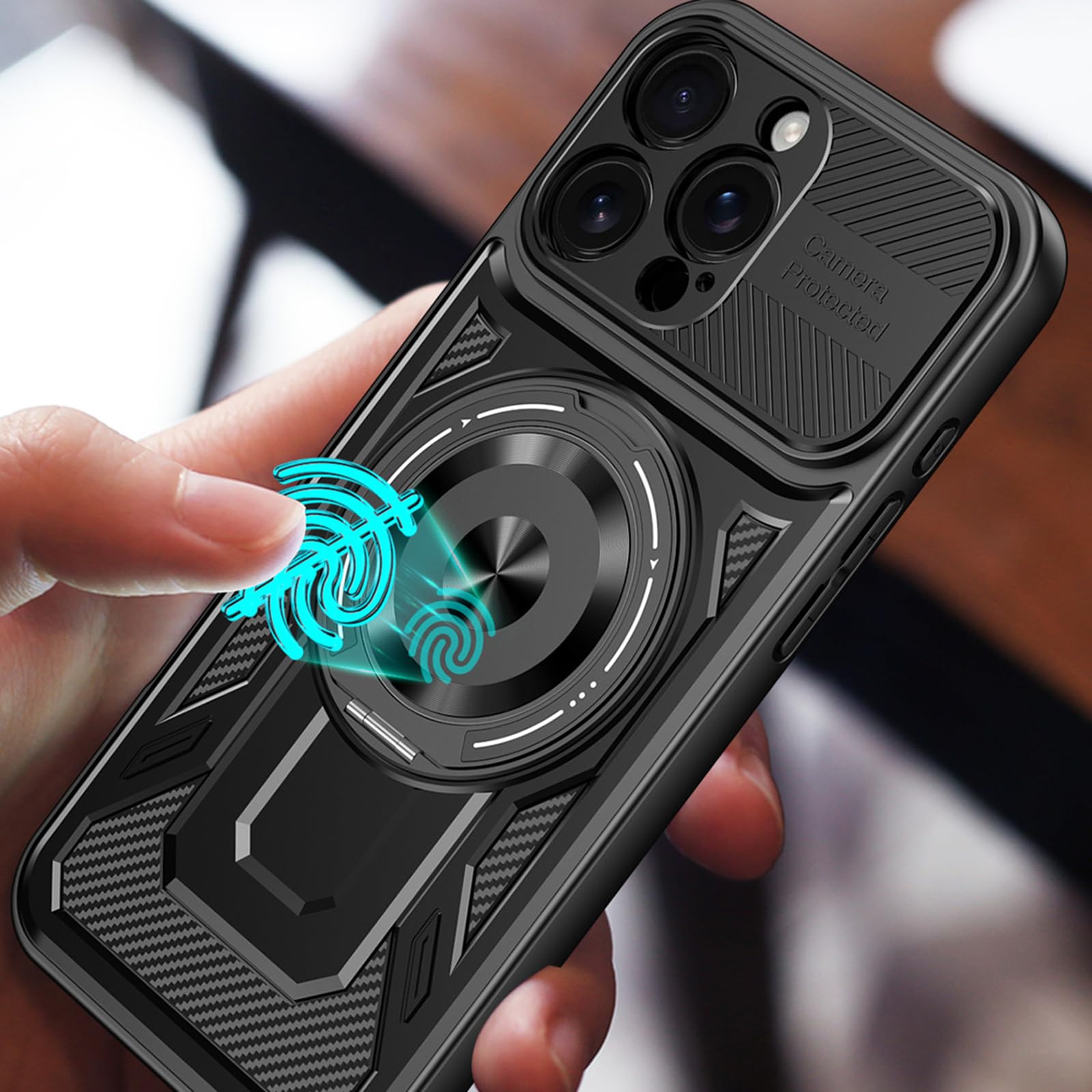 Coque Magnétique Pour Iphone 18 Pro Max/18 Pro, Rotatif Anneau Support