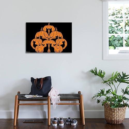 Miniatura 3 de Trends International Dibujo episódico - Póster de pared de gato calabaza, 22.37 x 34.00 pulgadas, lienzo estirado