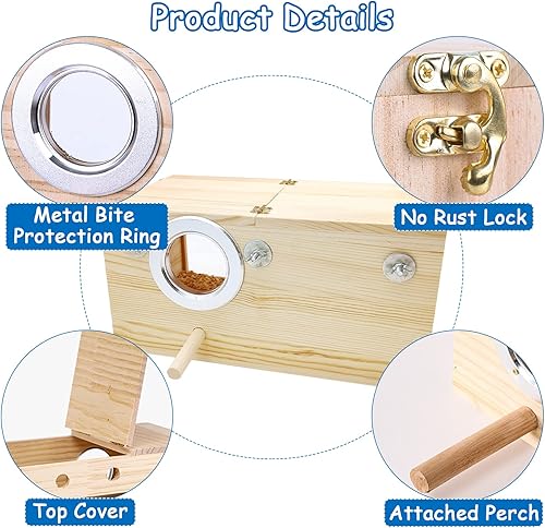 Miniatura 7 de BNOSDM Caja de nido de periquitos transparente para cría de pájaros con perca (M)