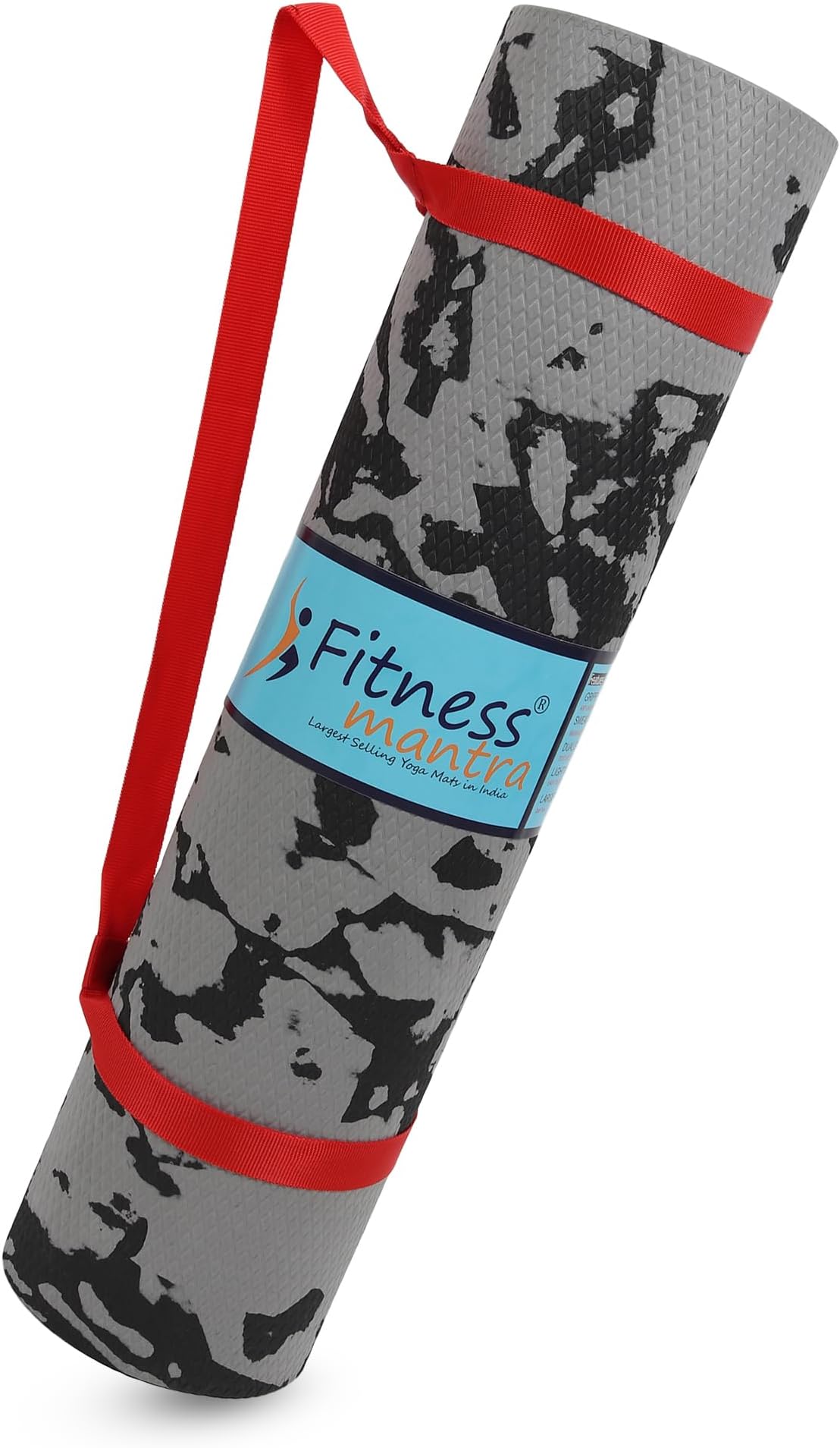 Fitness Mantra® 6mm Marble Design Anti Skid Yoga Mat for Men & Women| Qnty.-1 Pcs.| (Grey, 6mm),Ethylene Vinyl Acetate