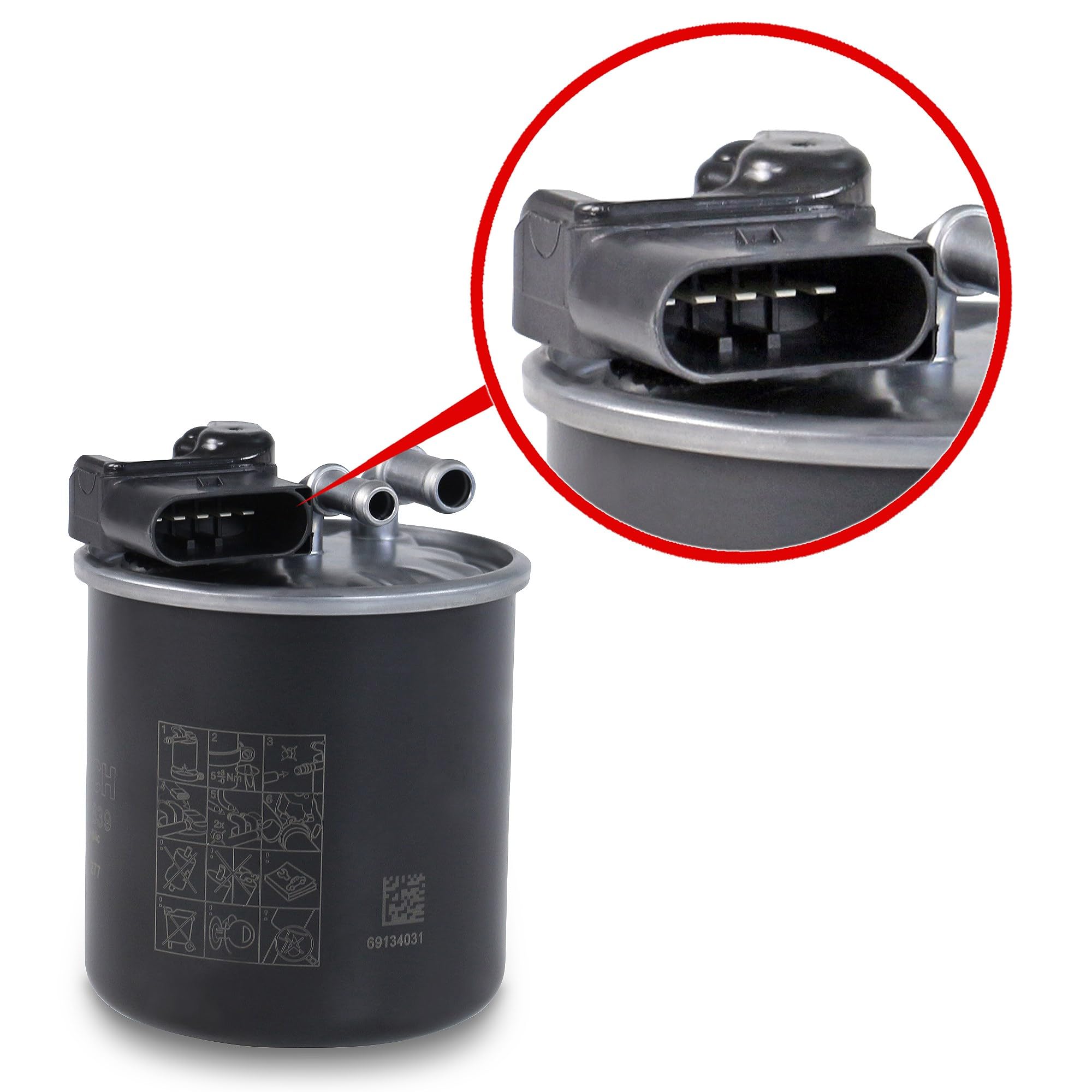 Bosch N2839 Filtro Diesel para Coche - Separa Partículas y Agua del Combustible, Protege el Sistema de Inyección | Separa las partículas y el agua del combustible, protege el sistema de inyección