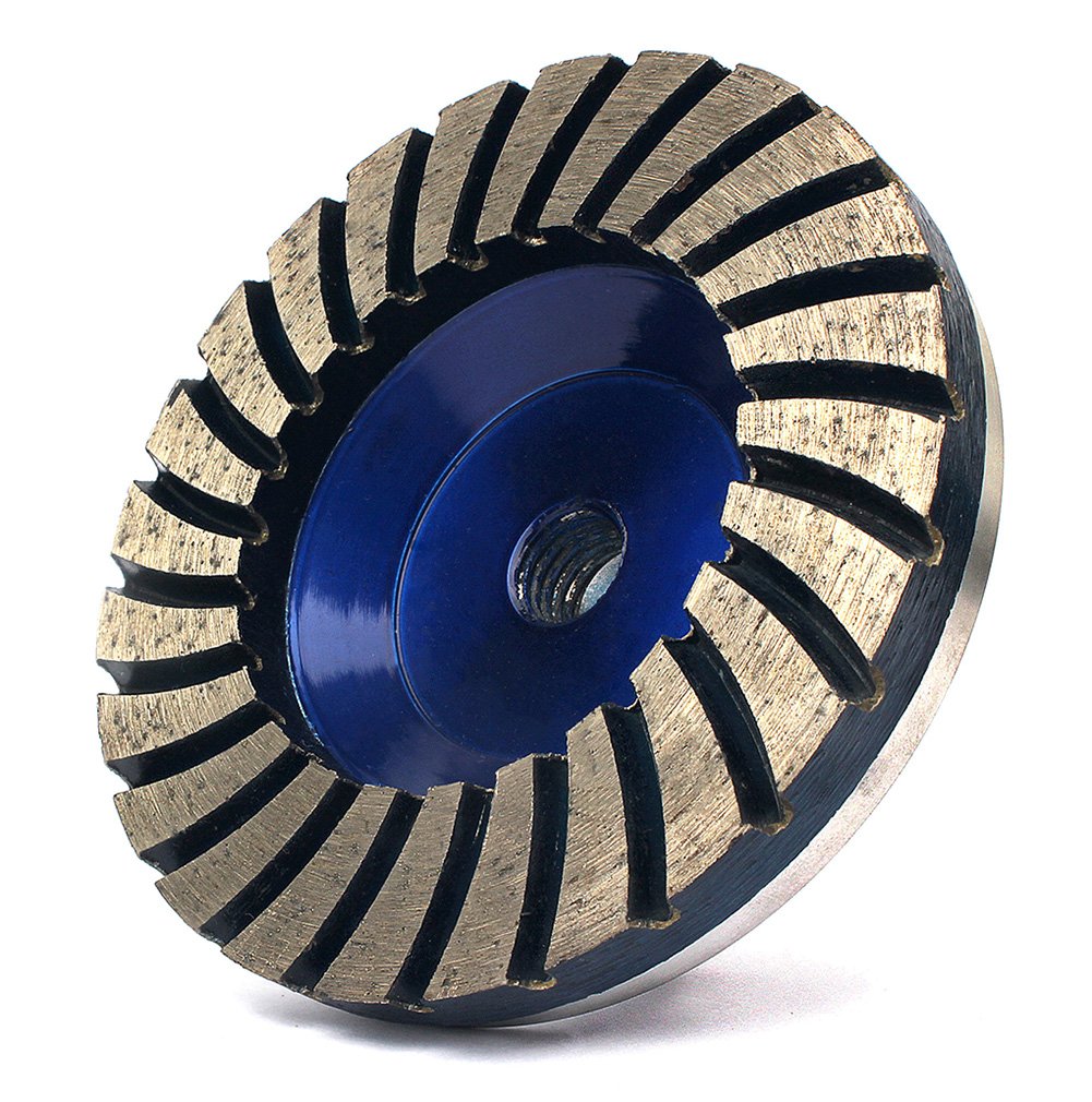 4" Concrete Diamond Cup Wheel Grinding with Aluminum Based 5/8-11 Thread 50 Grit 24 Segs Heavy Duty Angle Grinder Wheels for Marble Concrete Granite Masonry