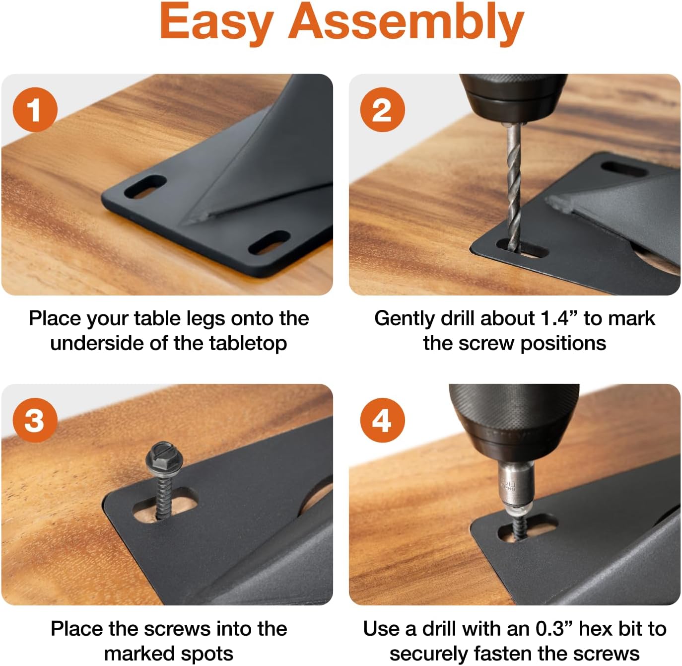 Flowyline 28" H 415 Botas Handcrafted Black Metal Table Legs and Bases for Dining Tables | Steel Desk Legs | Rust-Resistant, Adjustable Furniture Legs for Bench DIY Mid-Century Modern Indoor/Outdoor