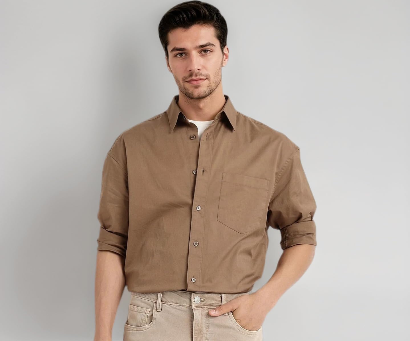 Rare Rabbit Boxy fit Plain Shirt