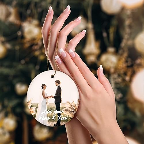 Miniatura 3 de Adornos de Navidad personalizados con imagen personalizada, adorno fotográfico de doble cara, decoración del hogar, árbol de Navidad, decoración