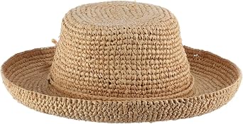 Scala Women's Crocheted Raffia Hat with Drawstring