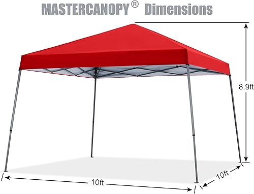 Miniatura 3 de MASTERCANOPY Tienda de campaña desplegable portátil con base grande (10 x 10 pulgadas, rojo)