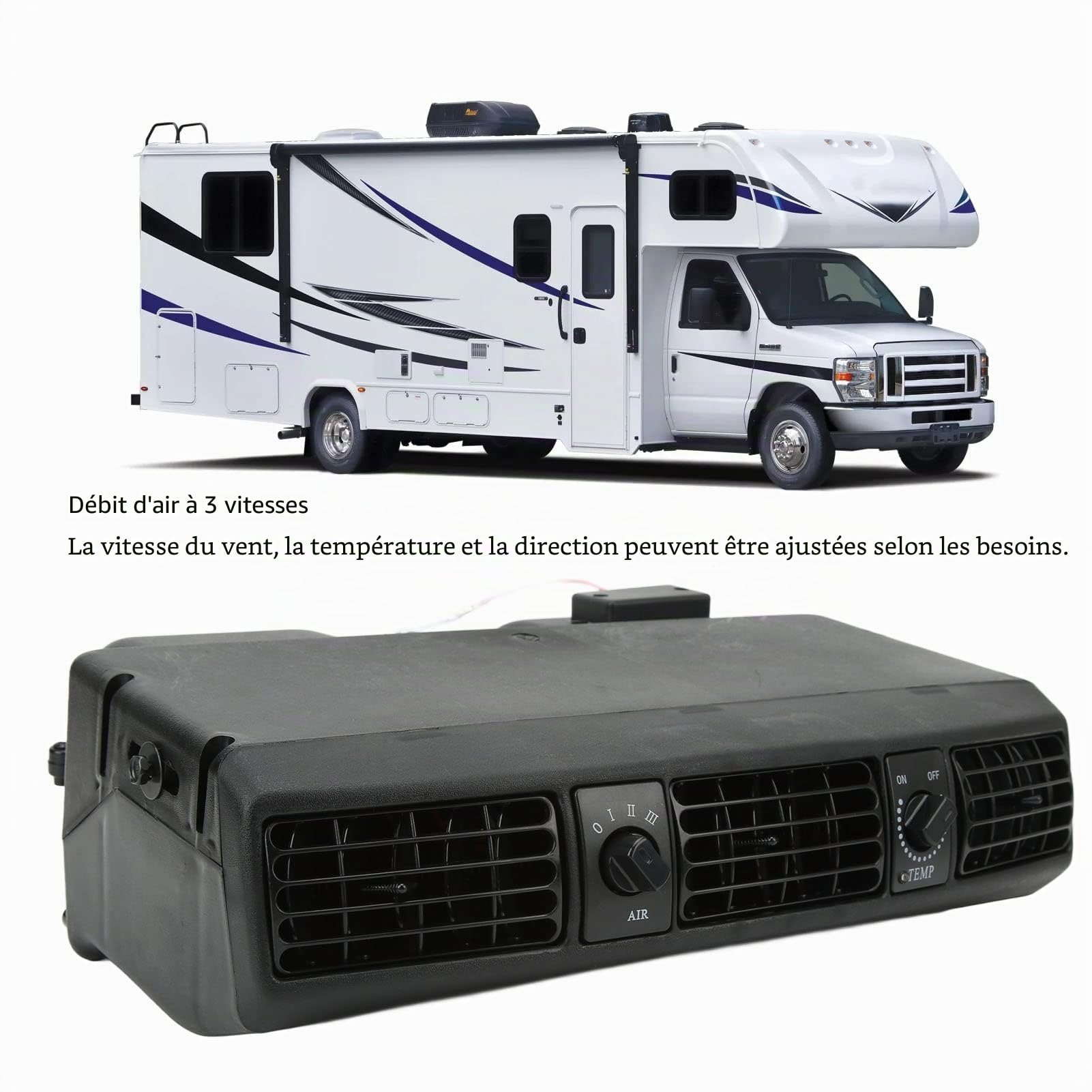Climatiseur Universel Underdash 360CFM Ensemble de Climatisation pour RV Van (24V)