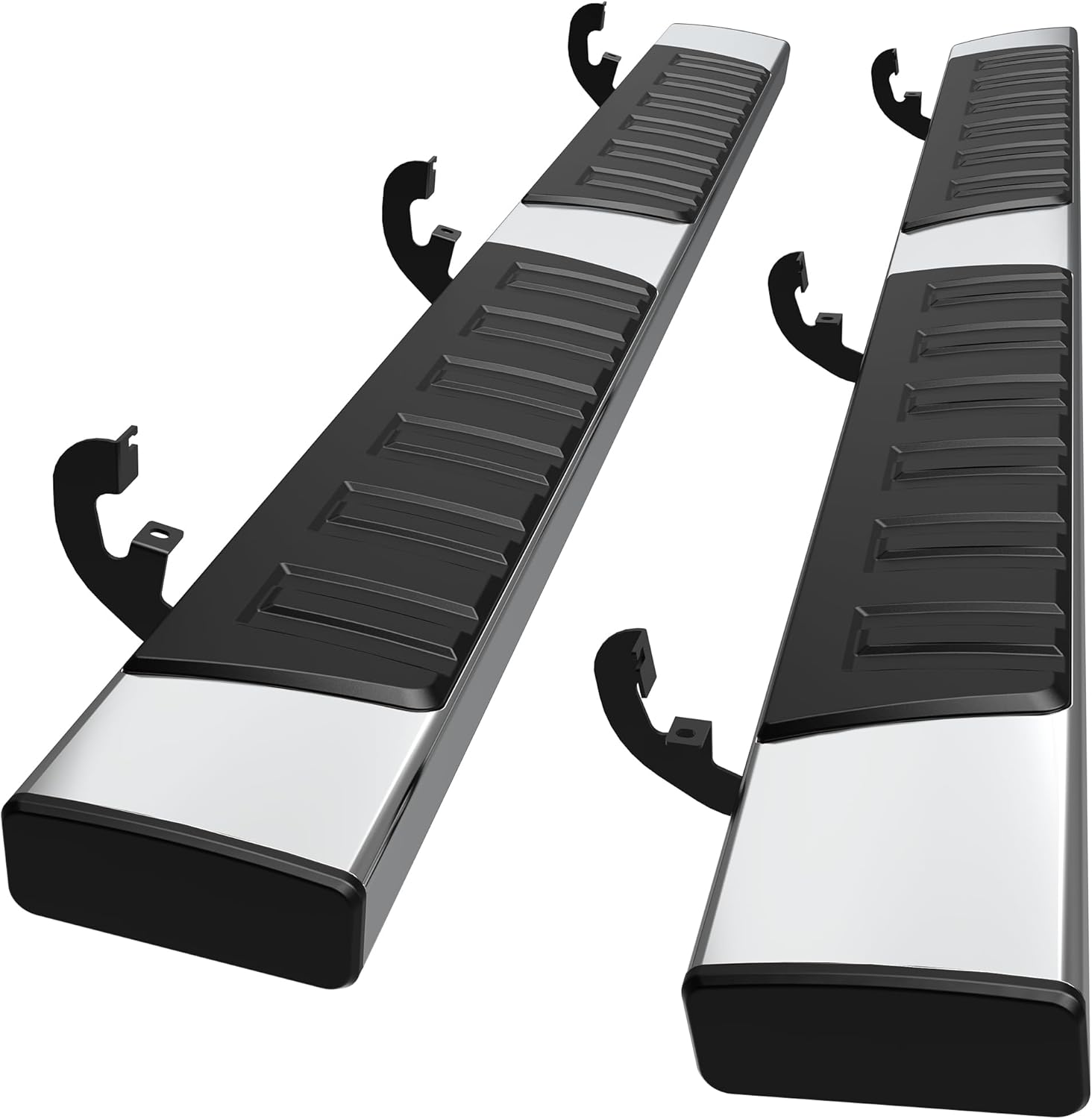 6 Inches Running Boards & Steps Compatible with Chevy Silverado/GMC Sierra 2019-2026 1500 | 2020-2026 2500HD 3500HD Extended/Double Cab, Stainless Steel Nerf Bars Side Step