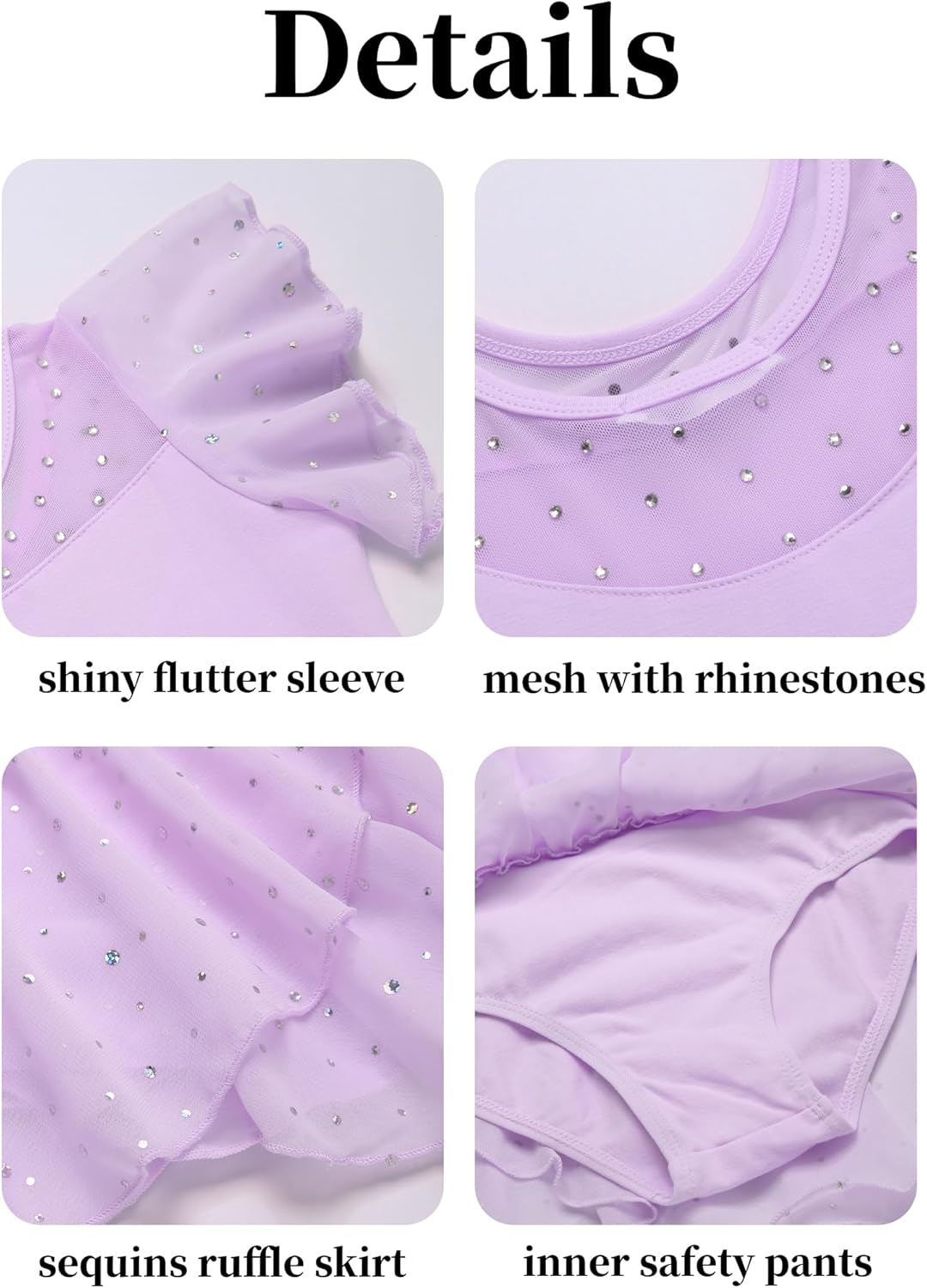 Zaclotre Girls Ballet Leotards Ruffle Sleeve Sparkle Dance Leotard Toddler Ballerina Dress Outfits - Image 9