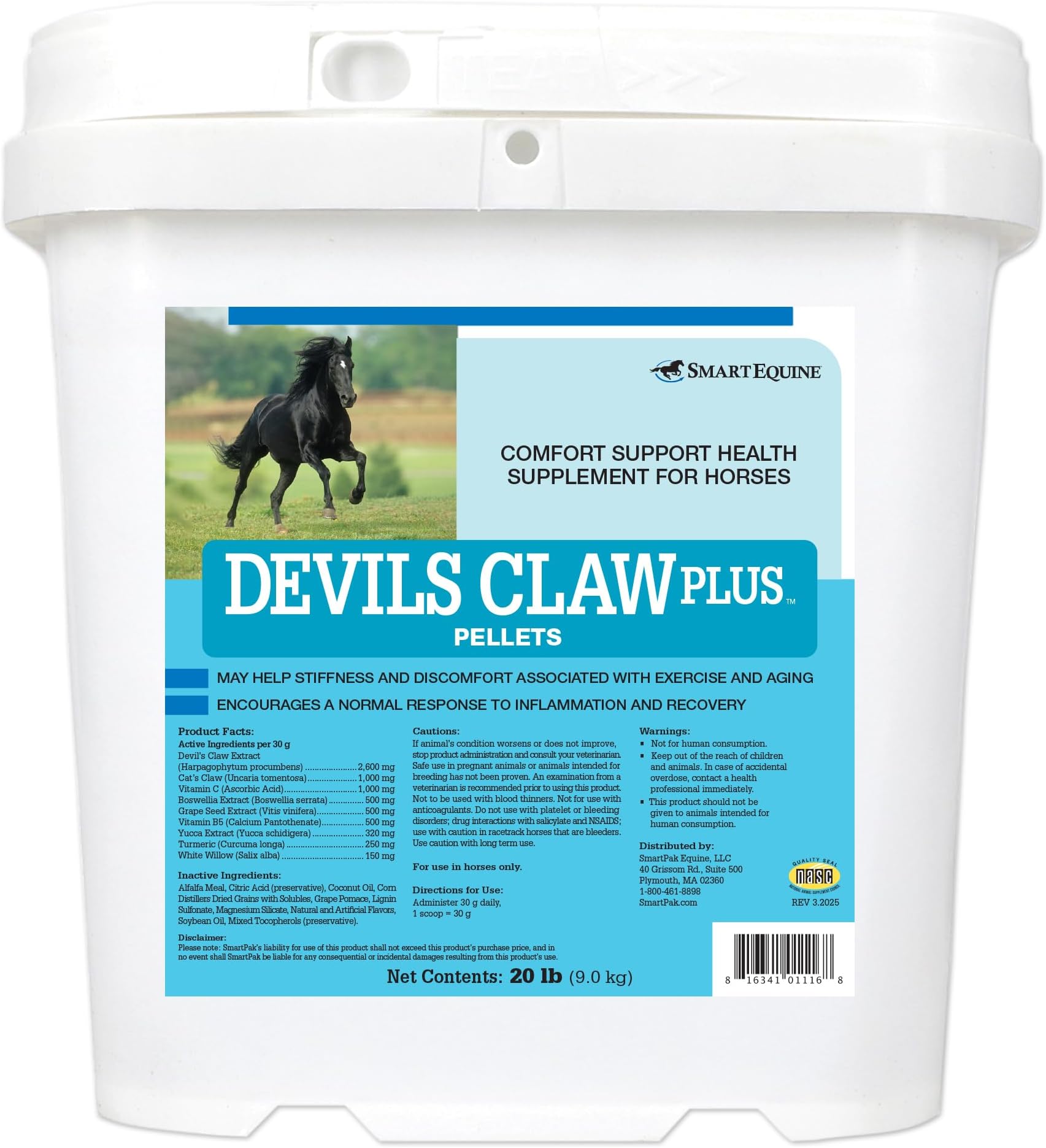 | Devil's Claw Plus Pellets | Horse Joint Supplement with Yucca for Horses | Supports Joint Strength, Comfort & Mobility | Antioxidant Support Supplement | 20 lb
